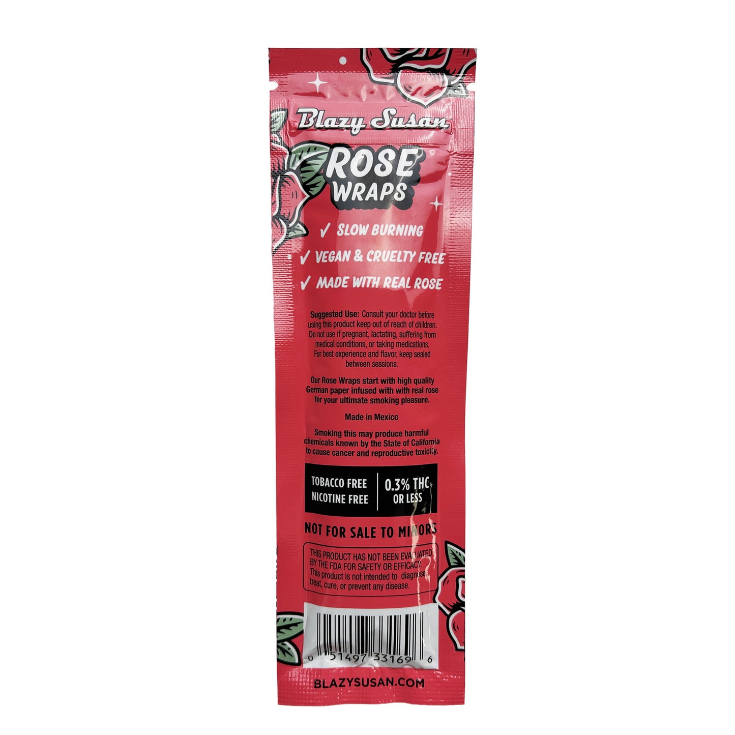 Blazy Susan Rose Wraps | 2 Pack | 25PK Display - Tobacco Free | Nicotine Free