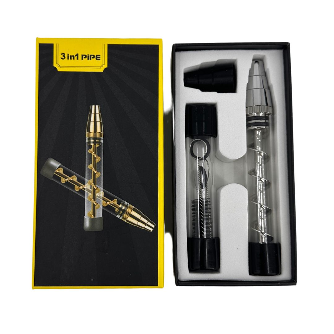 GoldFish 3-in-1 Dry Herb Quartz Glass Blunt Pipe