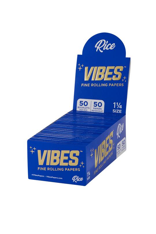 VIBES King Size & 1-1/4" Papers Box - Ultra Thin, Rice, or Hemp