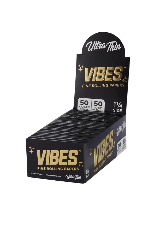VIBES King Size & 1-1/4" Papers Box - Ultra Thin, Rice, or Hemp