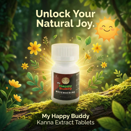 My Happy Buddy 50MG Mesembrine Tablets | 10 Tablets Per Jar
