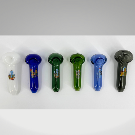 IS 4.5" Rick & Morty Glass Hand pipes | Assorted Designs