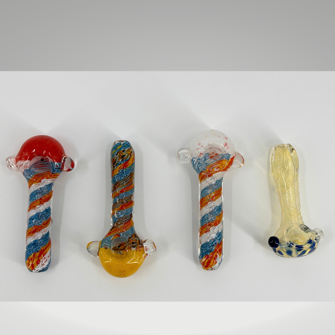 IS 5" Curved Marble Design Glass Hand Pipe | 130mg | Assorted Design