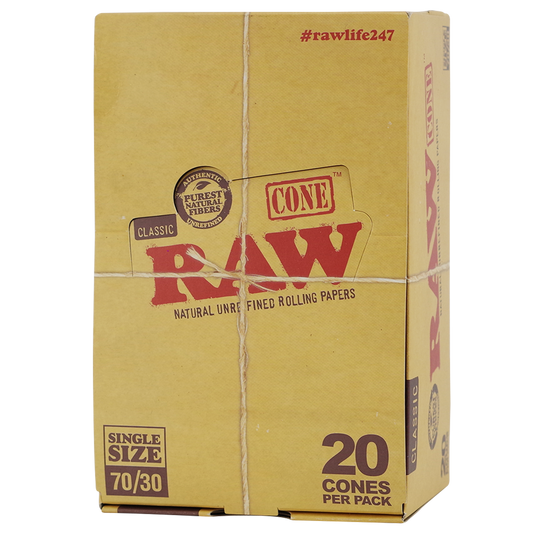 RAWthentic Classic 70mm/30mm Cones 20 Pack | 12ct Display