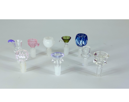 14mm Male Glass Slide Bowls | Assorted Colors & Styles