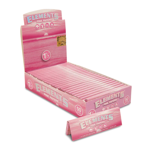 Elements PINK King Size Slim & 1-1/4 Slow Burning Rolling Papers