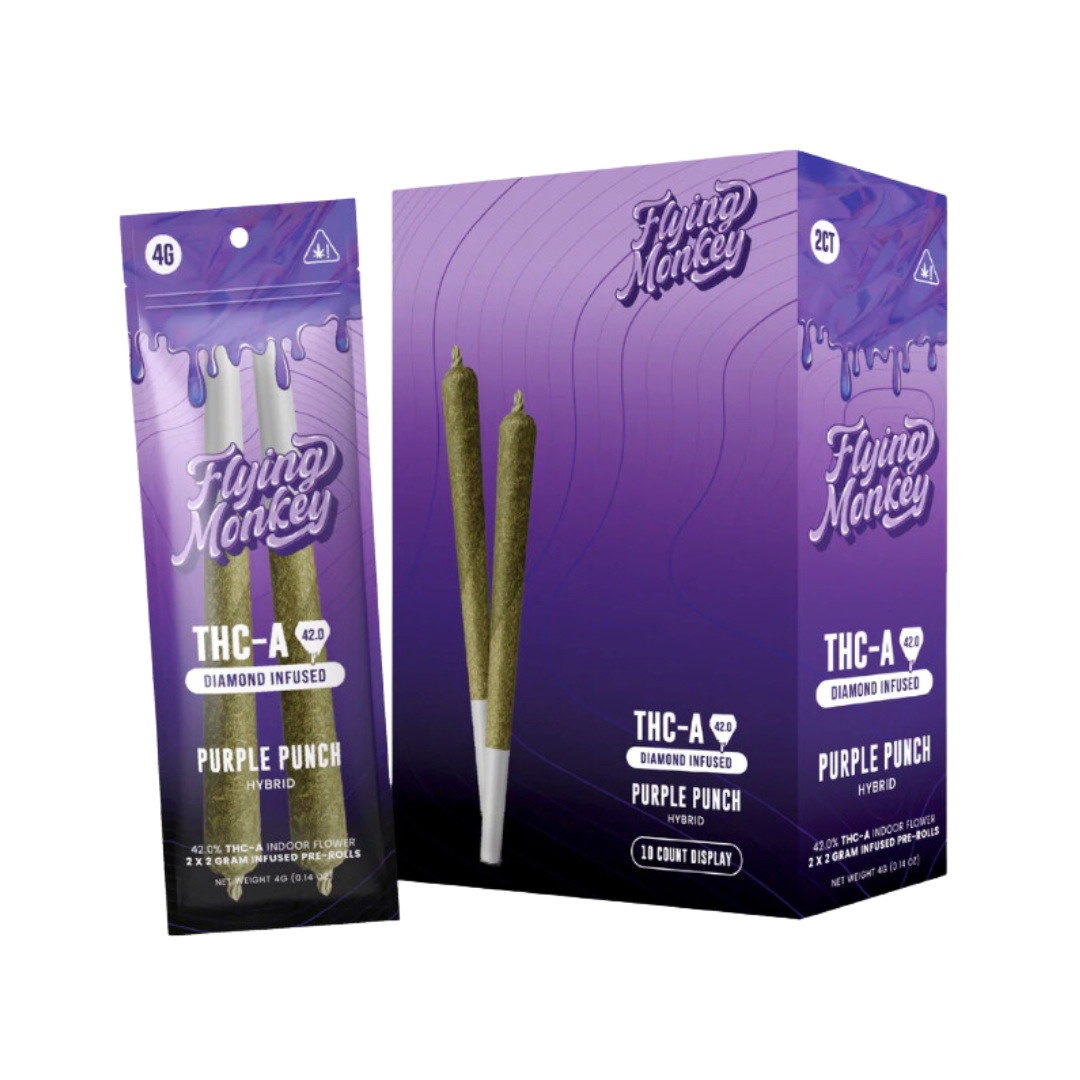 FLYING MONKEY Diamond Infused THCa 2x2G Preroll | 10 Pack Display