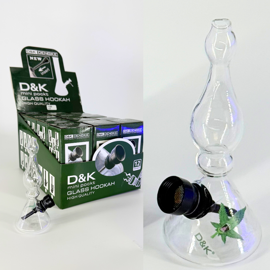 D&K  5" Mini Pocket Glass Hookah for Dry Herb