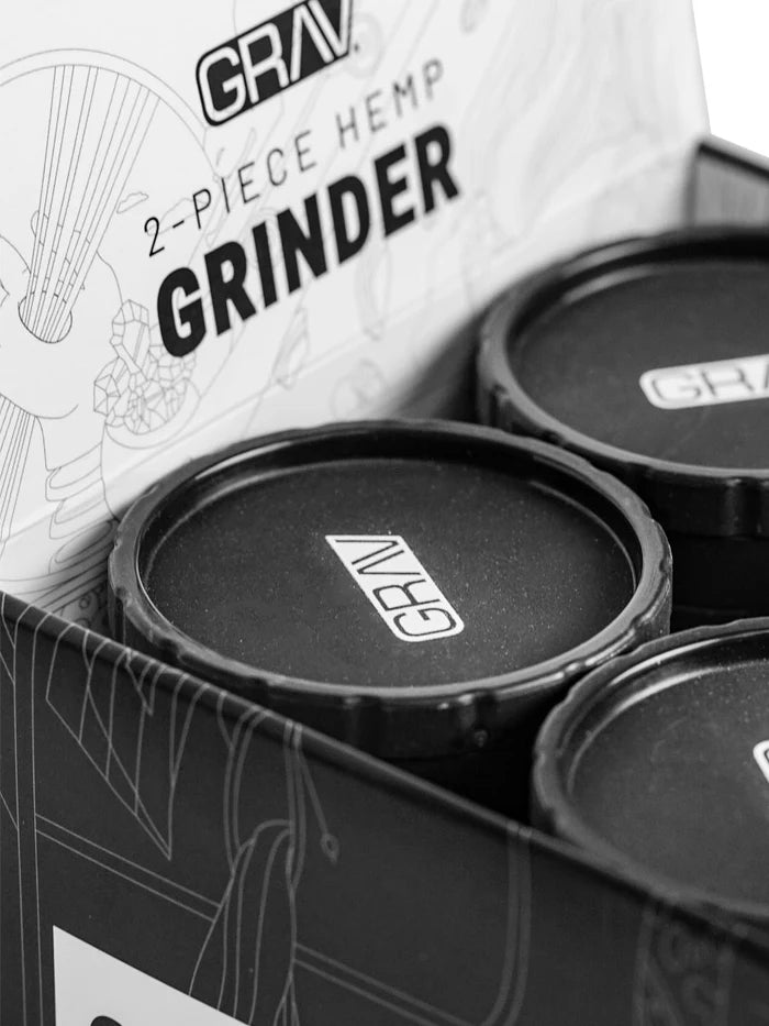 GRAV® HEMP PLASTIC 2-PIECE GRINDER COUNTERTOP POP DISPLAY | 16 PACK