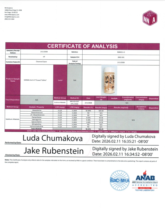 My Happy Buddy 50MG Mesembrine Tablets | 10 Tablets Per Jar