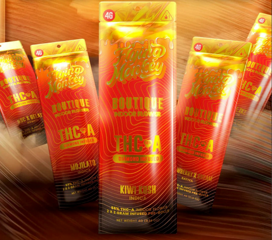 FLYING MONKEY Boutiq Indoor THCa 2x2G Preroll | 10 Pack Display