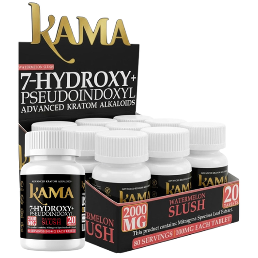 KAMA 7-Hydroxymitragynine Kratom Extract | 100mg 20ct Jar | 9 Count