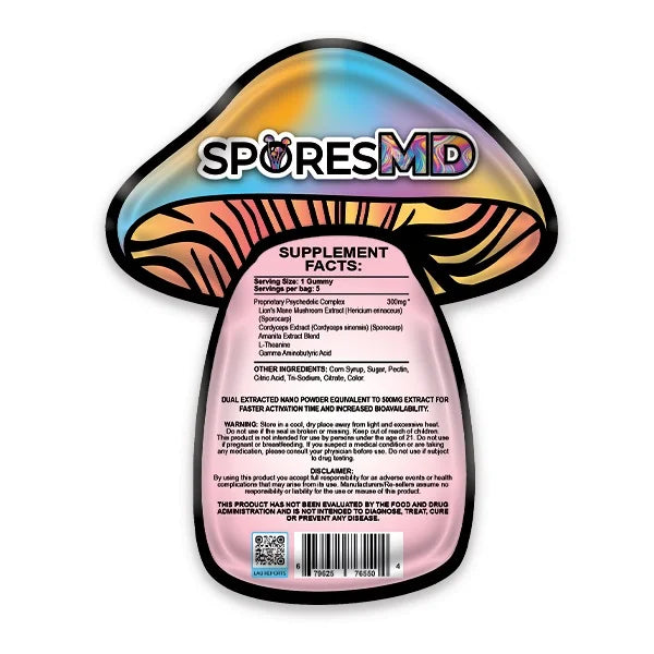 SPORESMD Psychedelic Blend Amanita Mushroom Gummies | 5 Gummy Pack | 1500MG