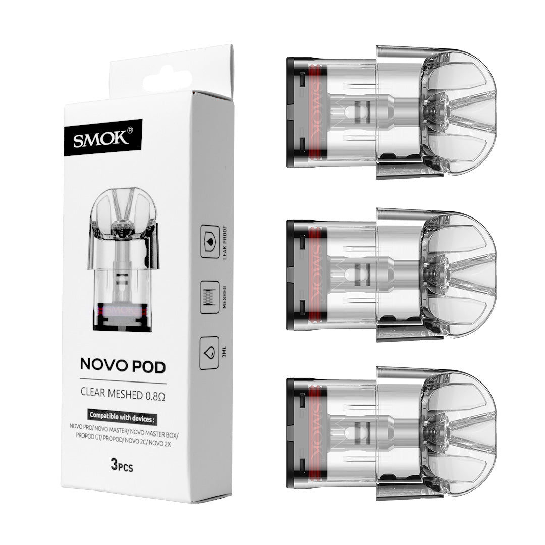 SmokTech Novo Pod | Clear Meshed 3ML | 3 Count Pack