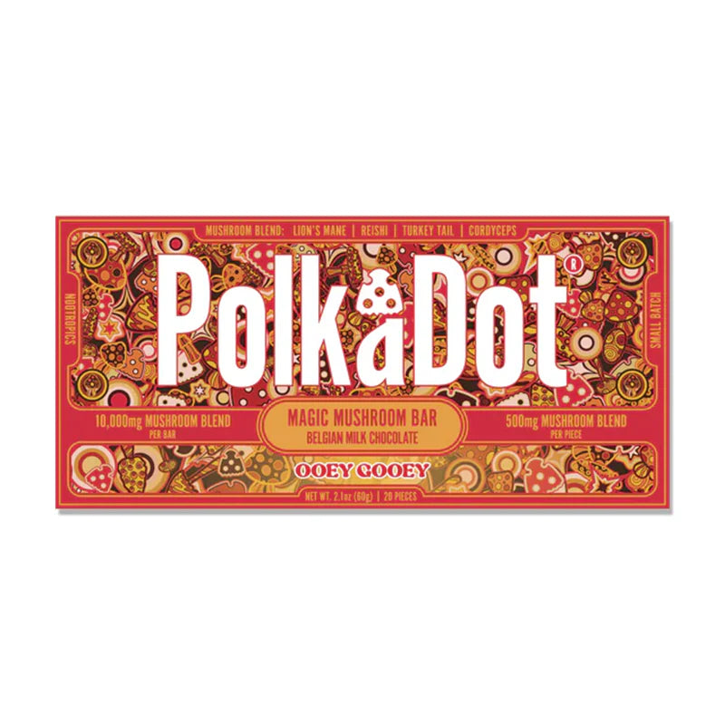 Polka Dot Functional Mushroom Chocolate Bars | 500MG | 10 Count Box