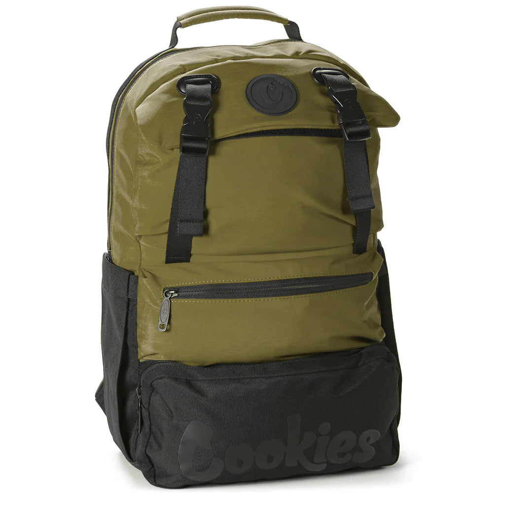 AUTHENTIC COOKIES PARKS UTILITY SATEEN BOMBER NYLON BACKPACK | OLIVE CAMO