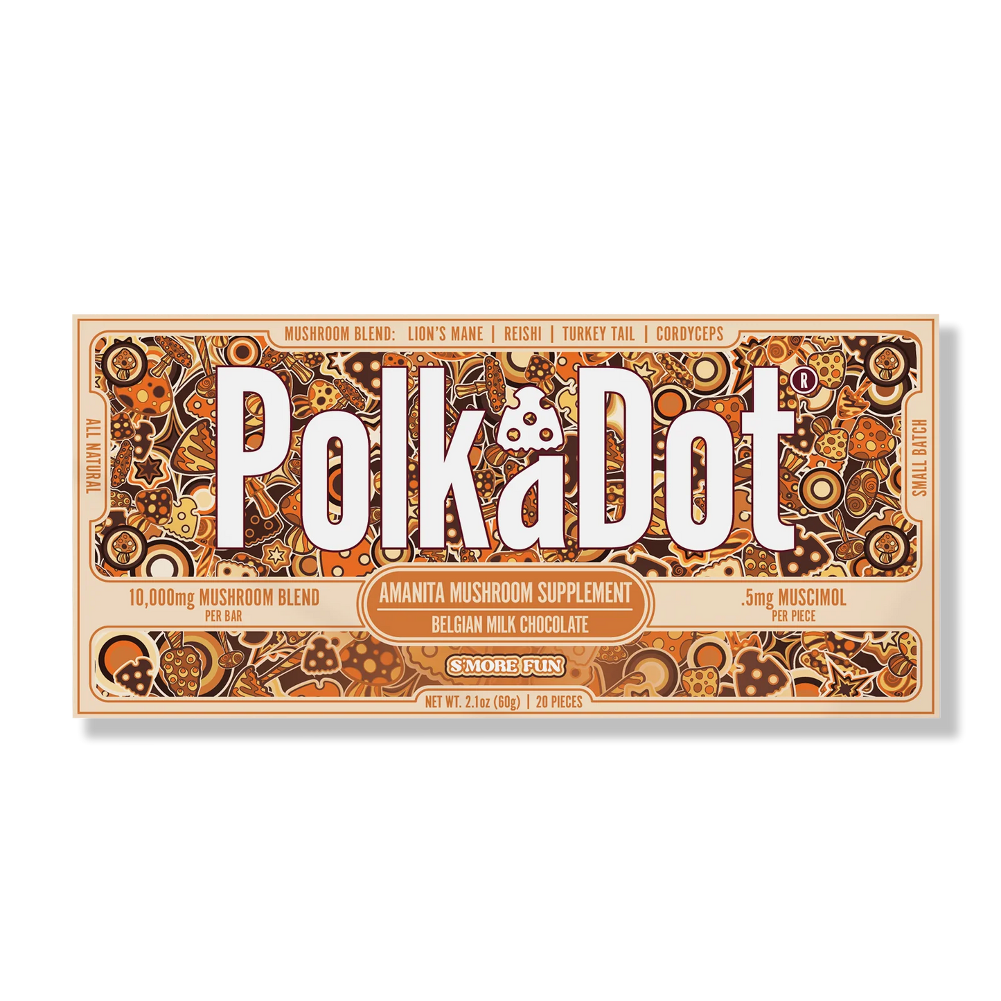 Polka Dot Functional Mushroom Chocolate Bars | 500MG | 10 Count Box