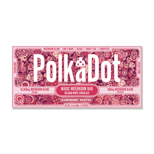 Polka Dot Functional Mushroom Chocolate Bars | 500MG | 10 Count Box