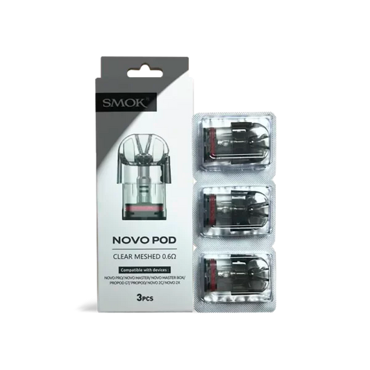 SmokTech Novo Pod | Clear Meshed 3ML | 3 Count Pack