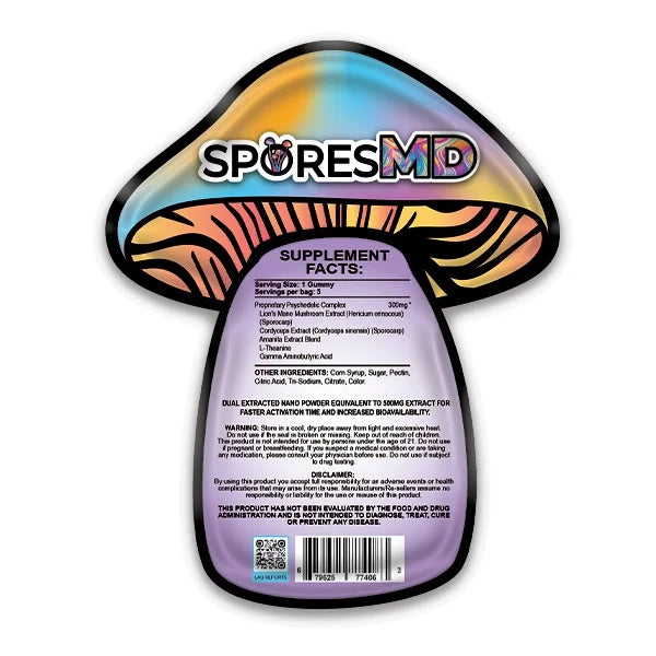 SPORESMD Psychedelic Blend Amanita Mushroom Gummies | 5 Gummy Pack | 1500MG
