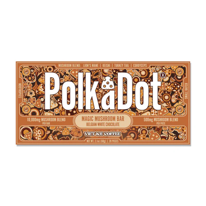 Polka Dot Functional Mushroom Chocolate Bars | 500MG | 10 Count Box