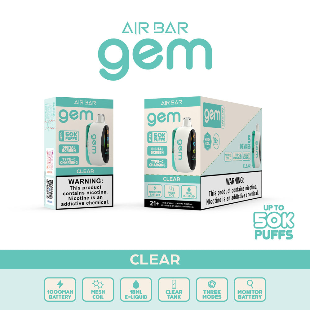 Airbar GEM 50K Puffs Disposable Vape Device | 5 Count box