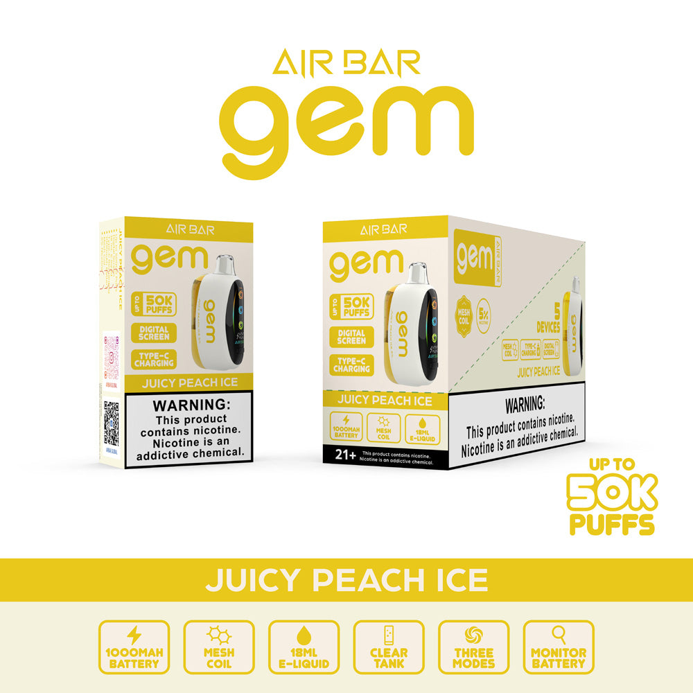Airbar GEM 50K Puffs Disposable Vape Device | 5 Count box