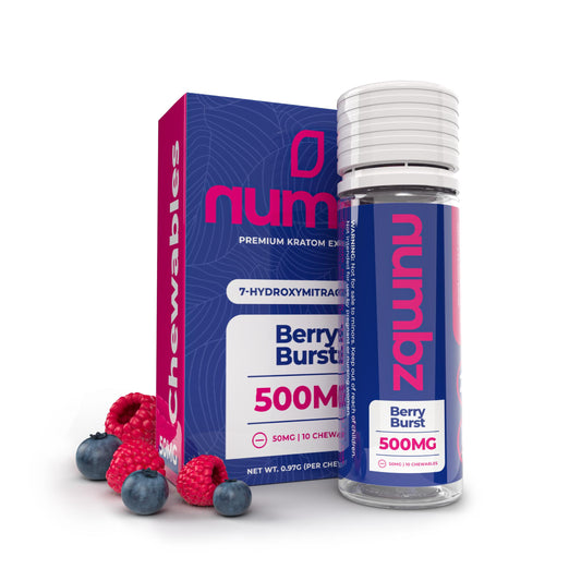 🔥NUMBZ 7OH MIT + Minor Alkaloids Chewables | 10 x 50MG Tablets Per Jar[500MG] \ 5 Jars Per Pack
