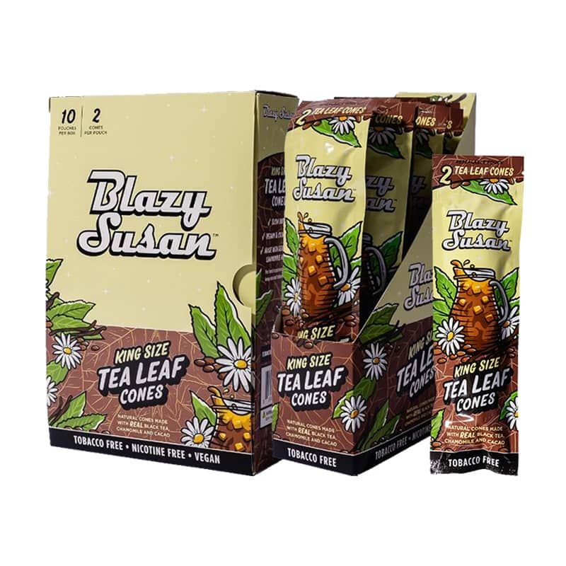 Blazy Susan Tea Leaf Tobacco & Nicotine Free Blunt Wraps & King Size Cones