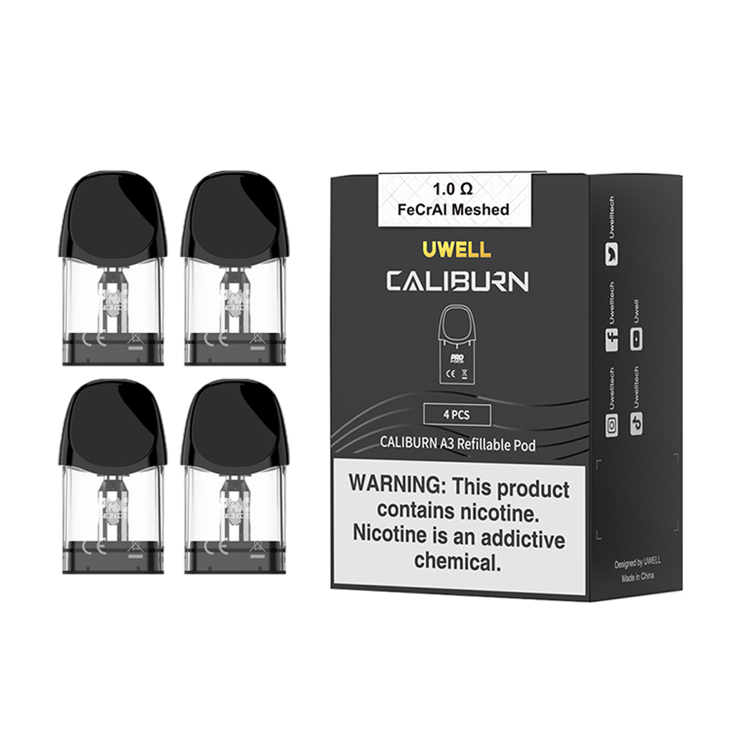 Uwell Caliburn A3 Replacment Pods 1.0ohm 4 counts/Pack