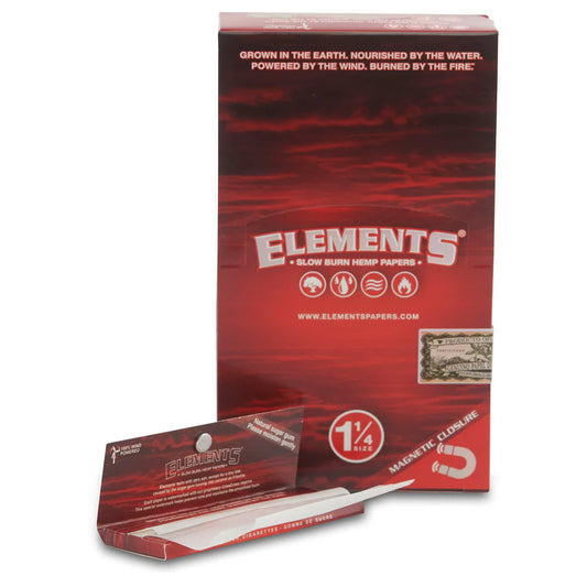 Elements Red Slow Burn Rolling Hemp 1-1/4 Papers