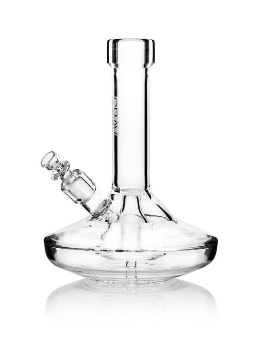 GRAV® SMALL WIDE BASE WATER PIPE - SMOKE WITH CLEAR ACCENTS - 8" TALL