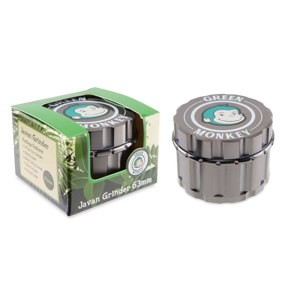 Green Monkey 4-Part 63MM Zinc Grinder | Javan Series