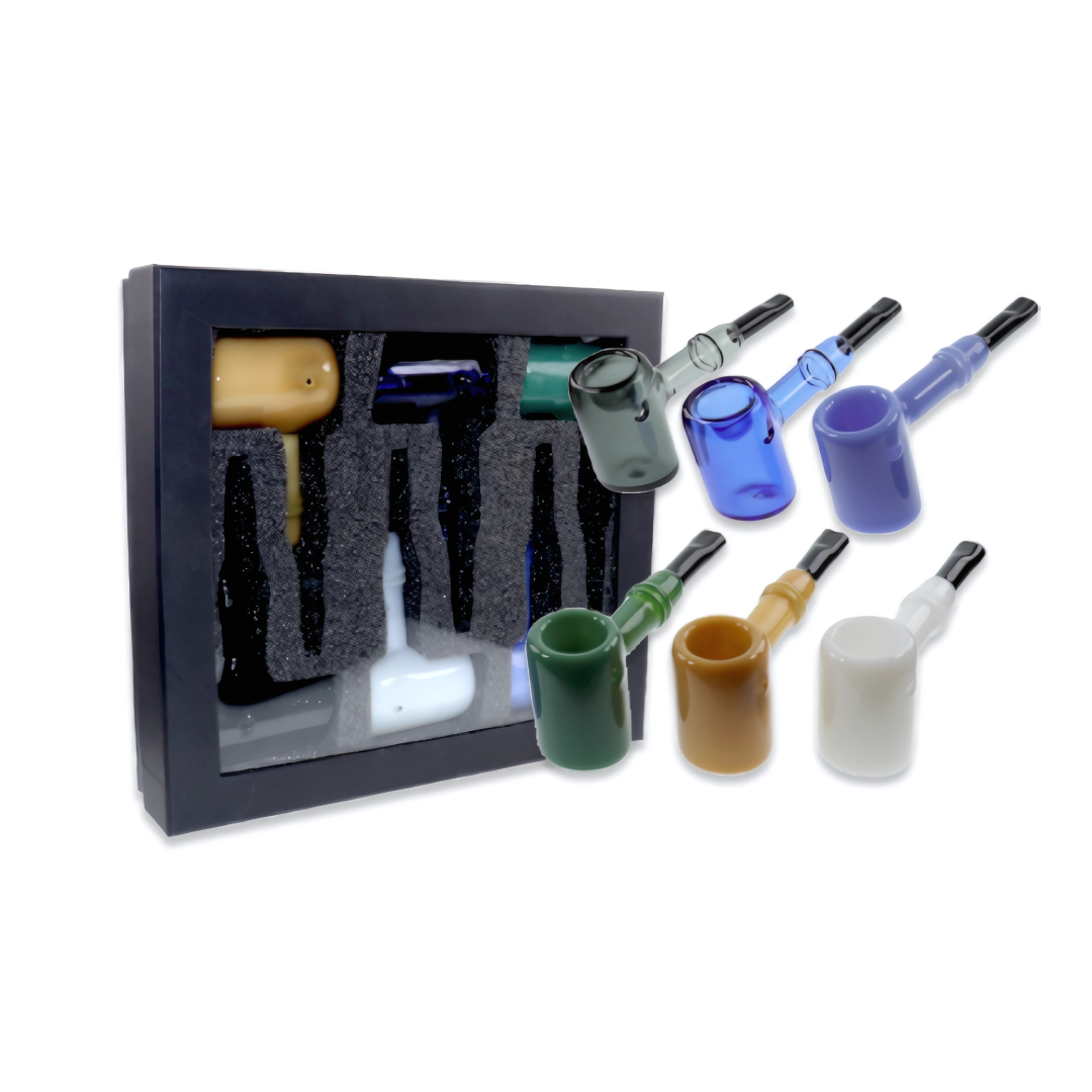 IS 5-Inch Glass Hammer Sherlock Hand Pipes | Box of 6