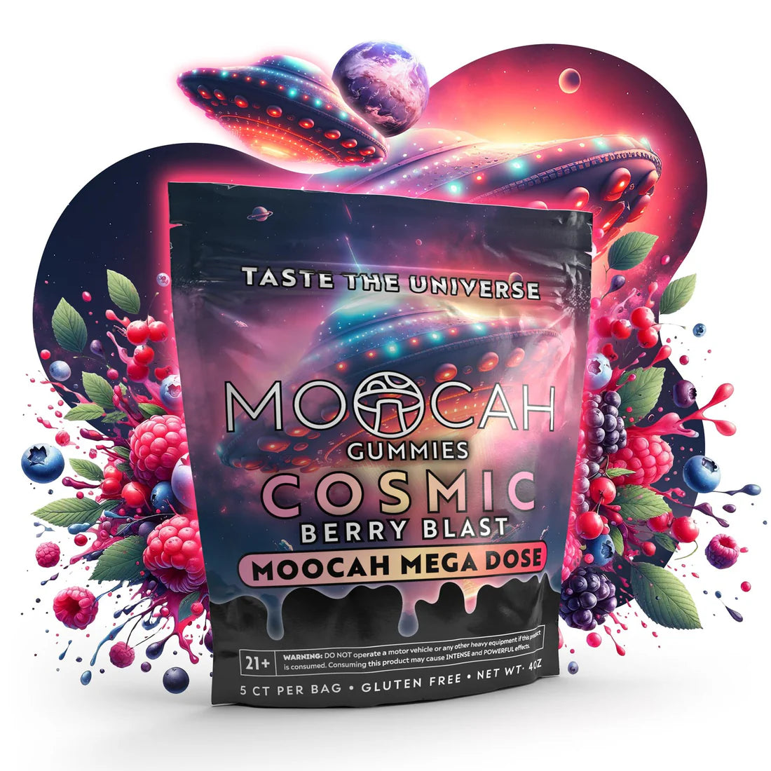 HOLIDAY PROMO! MOOCAH MEGA DOSE NOOTROPIC GUMMIES | 11000MG 5CT Bag | 12 Bags Box