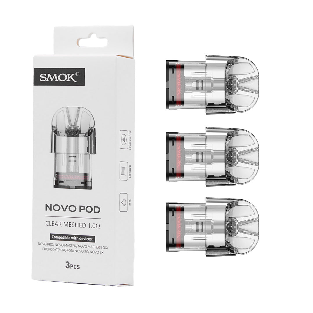 SmokTech Novo Pod | Clear Meshed 3ML | 3 Count Pack