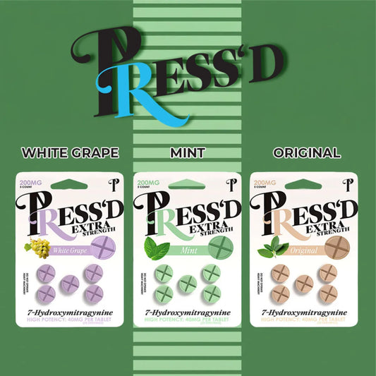 PRESS'D 7-Hydroxy Mitra Gynine EXTRA Strength 40MG Per Tab | 5ct pack | 10ct Box