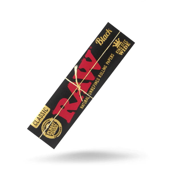 New KING SIZE WIDE! RAWthentic Black Classic Rolling Papers