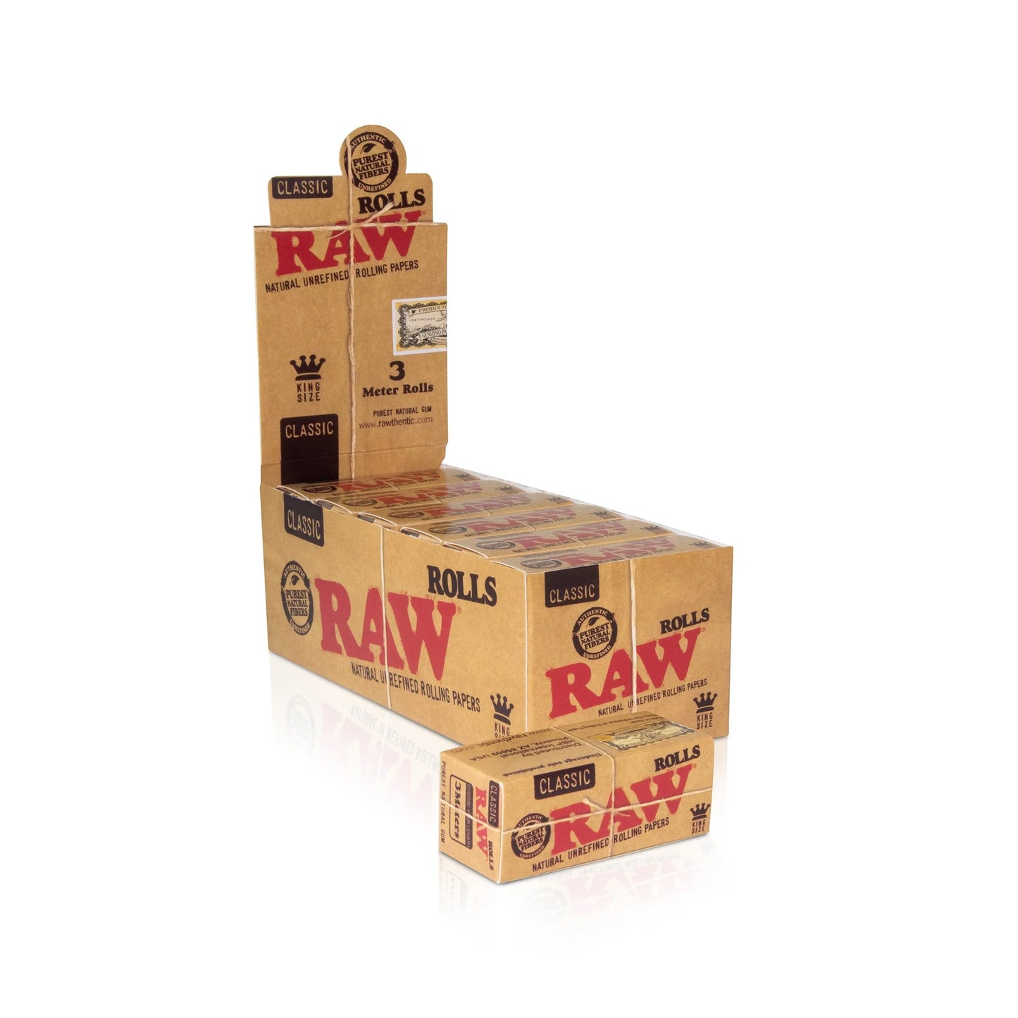 RAWthentic RAW CLASSIC PAPER ROLLS KING SIZE | 3 METERS | 12 COUNT