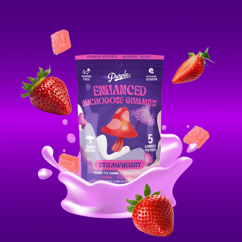 Purple Organics Enhanced Microdose Gummies | 10 Pouch Box