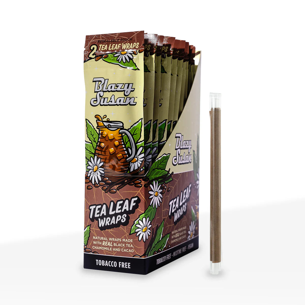 Blazy Susan Tea Leaf Tobacco & Nicotine Free Blunt Wraps & King Size Cones