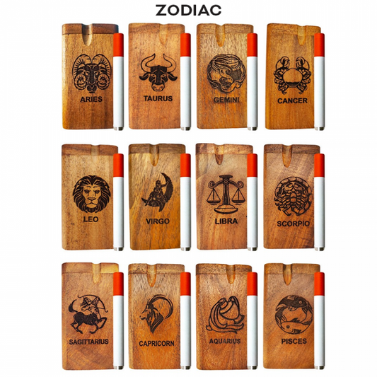 Wooden Dugout Zodiac Sign with Metal Bat | Large