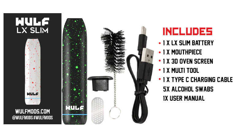 WULF MODS LX SLIM PORTABLE DRY HERB VAPORIZER