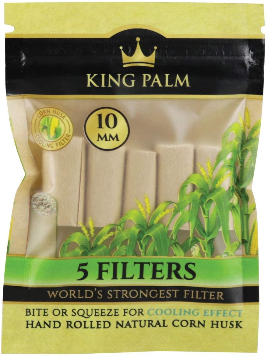 King Palm Corn Husk 10MM Filters 5Ct Per Pack | 24Ct. Per Box