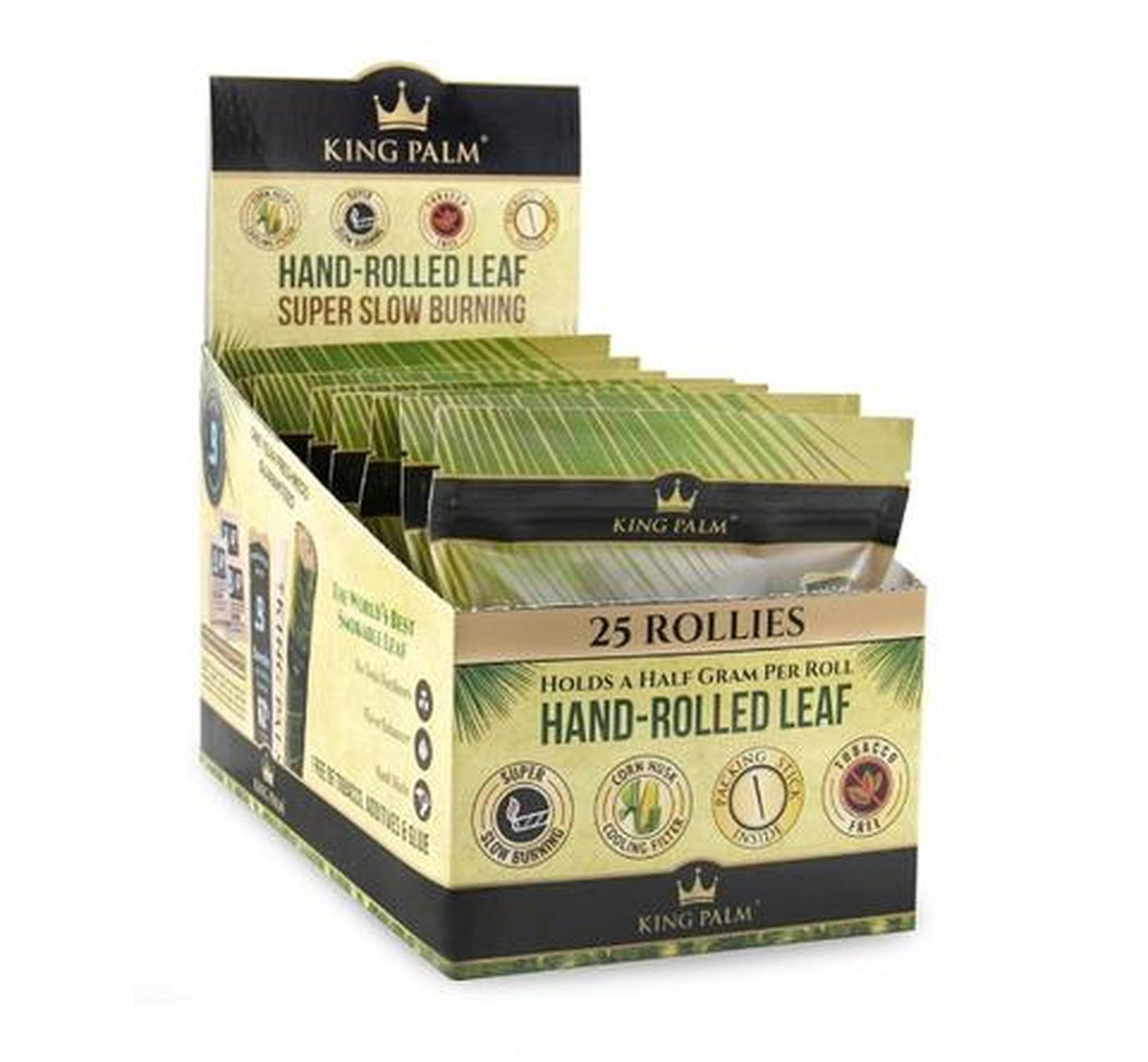 King Palm Natural Leaf Rollies w/ Boveda | Holds Half Gramrollies