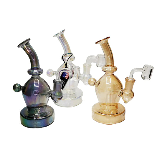 UG 8 Inches Iridescent Collection Water Pipe Assorted Colors Assorted Designs