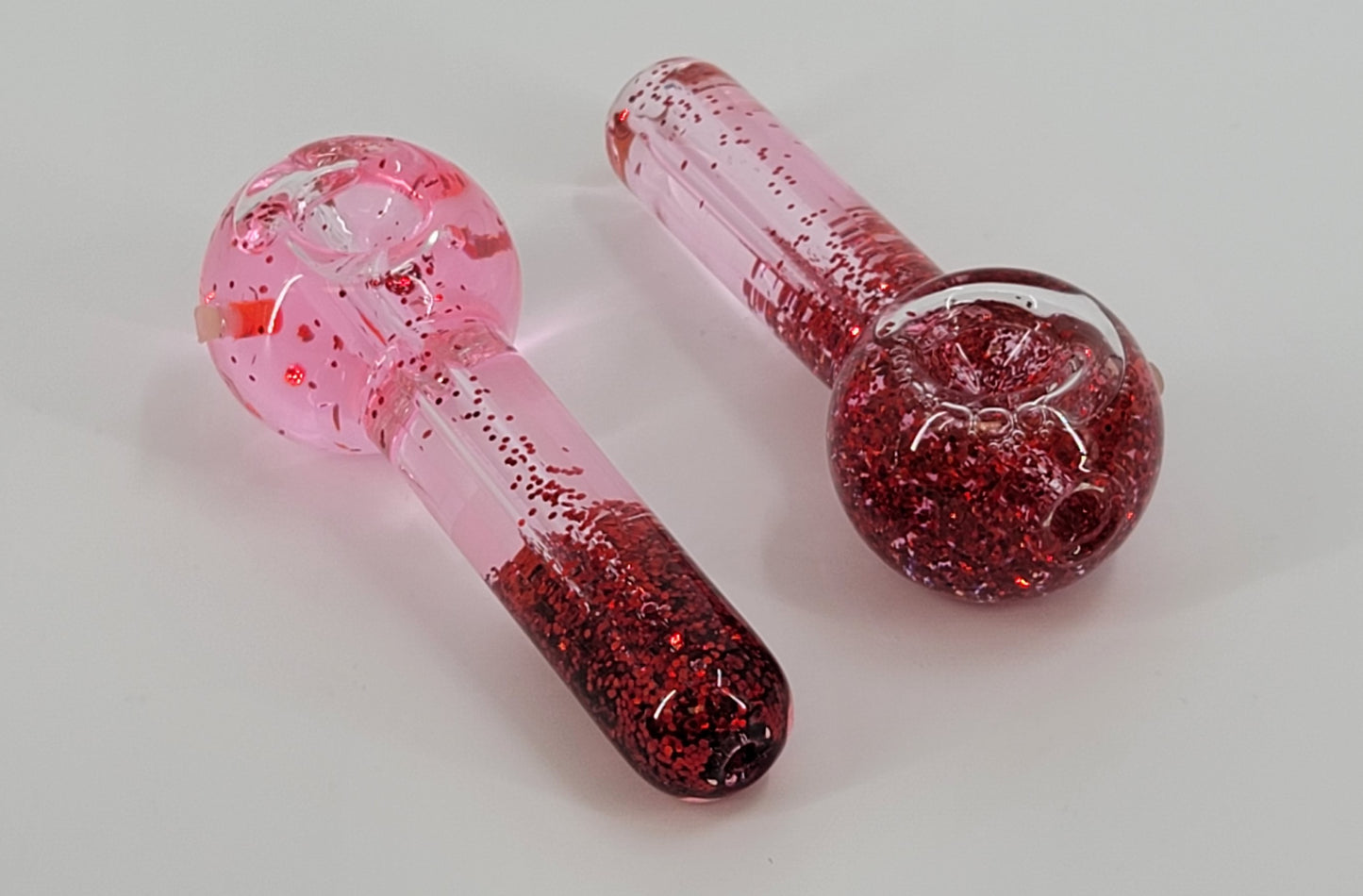IS 5" Glitter Spoon Liquid Hand Pipe Red