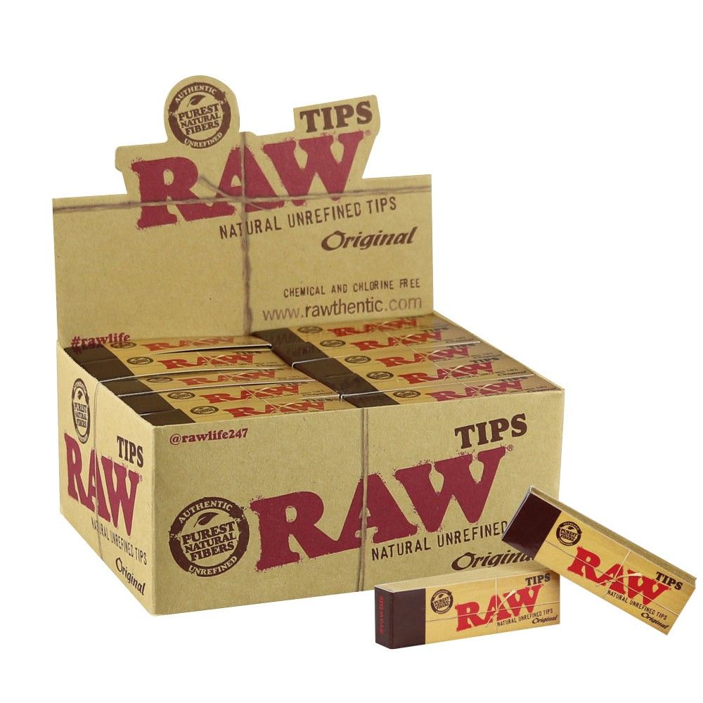 RAWthentic Original Unrefined Rolling Tips | 50 Packs Per Box