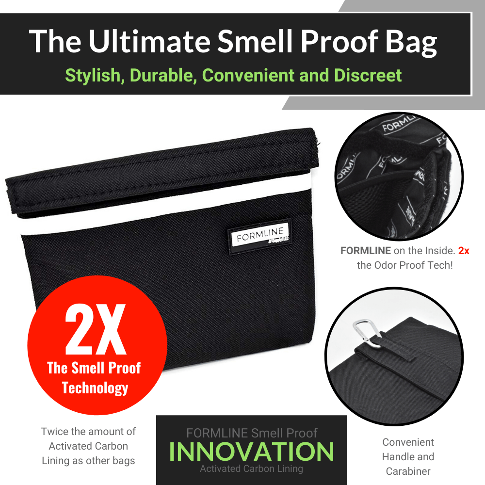 Formline Smell Proof Bag with Activated Carbon Lining & Zipper Closure | S-M-L