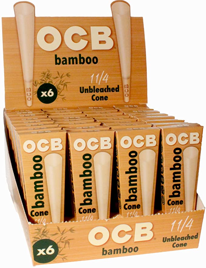 OCB Bamboo Unbleached Cones 1-1/4 & Kingsize